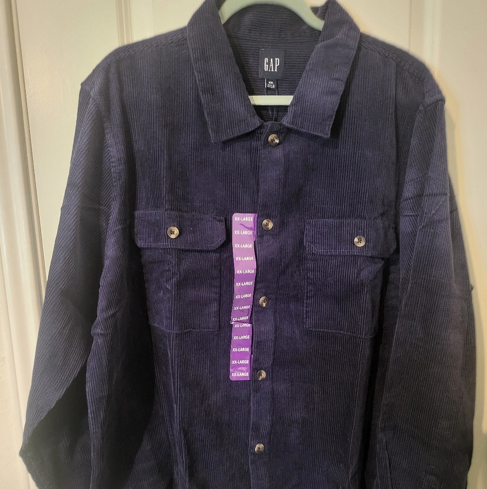 Gap Men's Corduroy Shirt, Size XXL Eclipse (Navy Blue)  *NEW*